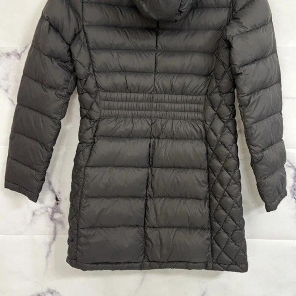 Michael Kors Women's Quilted Packable Down Jacket Black Hooded Puffer Sz Small